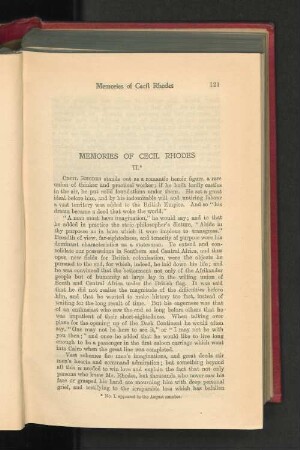 Memories of Cecil Rhodes II.