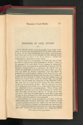 Memories of Cecil Rhodes II.