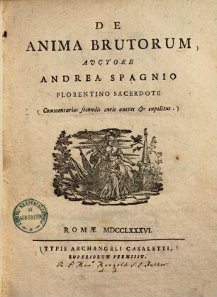 De anima brutorum : commentarius secundis curis auctus & expolitus