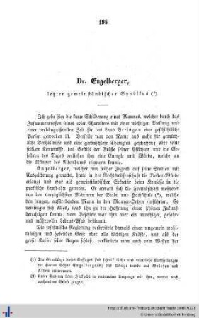 Dr. Engelberger, letzter breisgauischer Landsyndikus.
