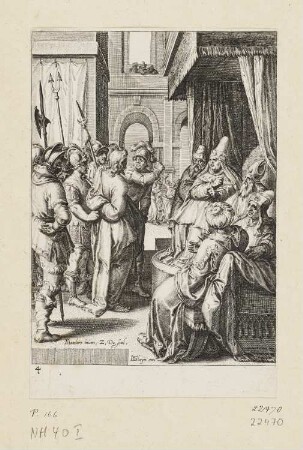 Christus vor Kaiphas, Blatt 4 der Folge "Passionsgeschichte"