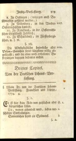 Drittes Capitel. Von der Teutschen Lehens-Verfassung.