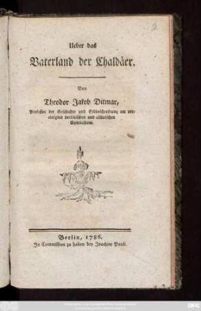 Ueber das Vaterland der Chaldäer