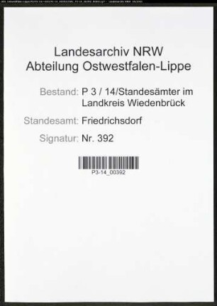 Heiratsregister Standesamt Friedrichsdorf