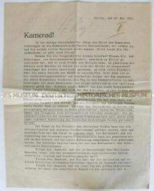 Offener Brief einer Gruppe kommunistischer Reichswehroffiziere zum Brief von Richard Scheringer an die Reichstagsfraktion der KPD (mit dem Wortlaut des Briefes)