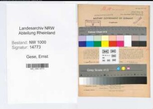 Entnazifizierung Ernst Gese, geb. 14.07.1914 (Steuergehilfe)
