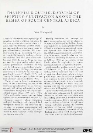 The infield-outfield system of shifting cultivation among the Bemba of South Central Africa