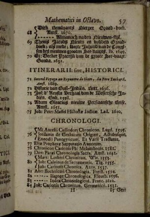 Itinerarii: sive, Historici