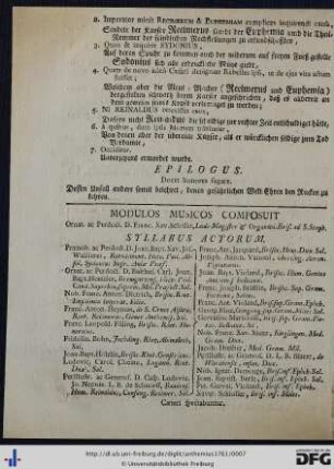 Syllabus Actorum.