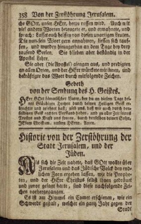 Historie von der Zerstöhrung der Stadt Jerusalem, und der Jüden