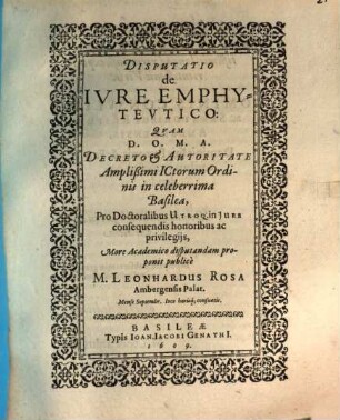 Disp. de iure emphyteutico