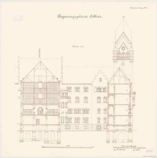 Regierungsgebäude, Koblenz: Querschnitt 1:100