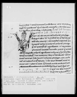 Handschrift Hieronymus super Matthaeum et Marcus, fol. 51 v: Text mit Initiale V