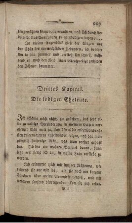 Drittes Kapitel. Die ledigen Eheleute.