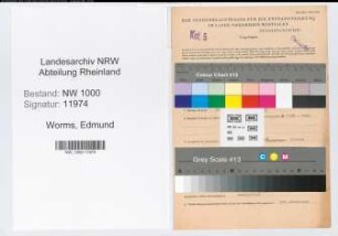 Entnazifizierung Edmund Worms, geb. 19.07.1918 (Steuergehilfe)