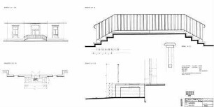 Murrhardt: Neubau Treppe am Haupteingang - Vertikal- und Horizontalschnitt Empfangsgeb. Haupteingang