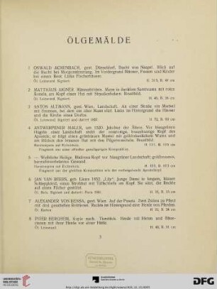 Ölgemälde (Nr. 1-161)