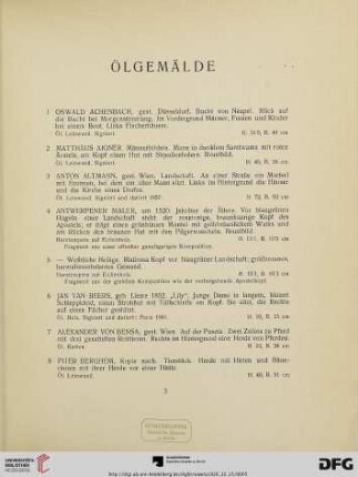 Ölgemälde (Nr. 1-161)