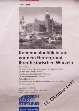 "Forum: Kommunalpolitik heute vor dem Hintergrund ihrer historischen Wurzeln", am 11.10.1997
