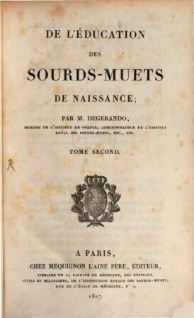 De l'éducation des Sourds-Muets de naissance, 2