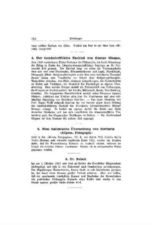 Der handschriftliche Nachlaß von Gustav Glogau