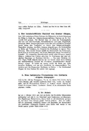 Der handschriftliche Nachlaß von Gustav Glogau