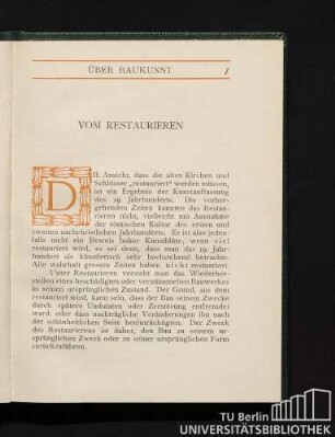 Vom Restaurieren