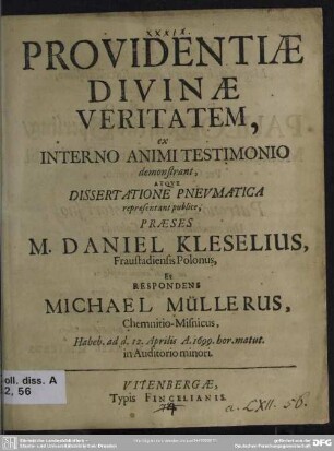 Providentiae divinae veritatem