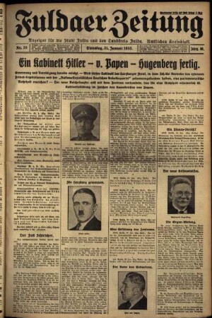 Ausgabe vom Dienstag, den 31. Januar 1933.