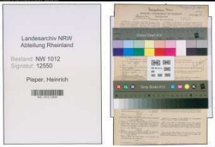 Entnazifizierung Heinrich Pieper , geb. 25.06.1896 (Sparkassenbeamter)