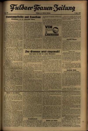 Zweite Ausgabe vom Dienstag, den 08. Juni 1937.