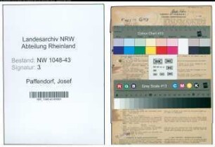 Entnazifizierung Josef Paffendorf , geb. 12.04.1884 (Kassierer)