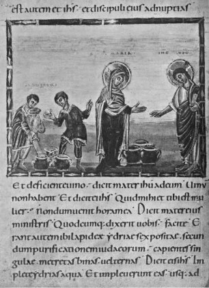 Codex Egberti — Weinwunder auf der Hochzeit zu Kana, Folio 20verso