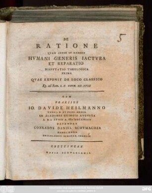 De Ratione Qvam Inter Se Habent Hvmani Generis Iactvra Et Reparatio
