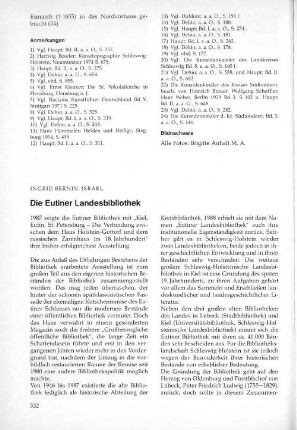 Die Eutiner Landesbibliothek
