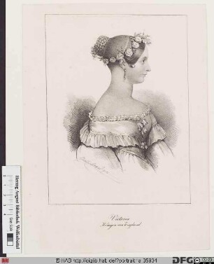 Bildnis Victoria (Alexandrina), Königin von Großbritannien u. Irland, 1877 Kaiserin von Indien (reg. 1837-1901)