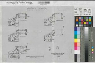 Münster (Münster) Neues Hörsaal- und Seminargebäude der Universität Grundrisse 1924 1 : 500 32 x 43 Zeichnung Heine, Regierungs- und Baurat Hochbauamt Münster KSM Nr. 1440,1