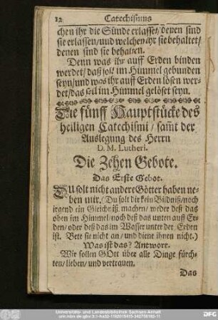 Die Zehen Gebote.
