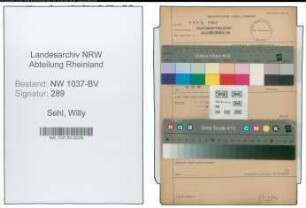 Entnazifizierung Willy Sehl , geb. 14.09.1891 (Justizinspektor)
