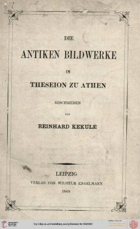 Die antiken Bildwerke im Theseion zu Athen