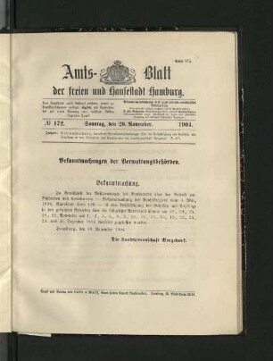 No. 172, 20. November 1904.