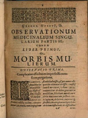 Observationes medicinales singulares : libri quatuor posteriores