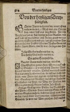 Von der heyligen Dreyfaltigkeit.