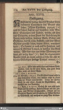 Artic. XXVII. Heiligung