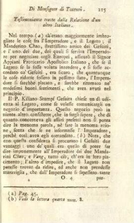 Testimonianze traite dalla relazione d'un altro Italiano