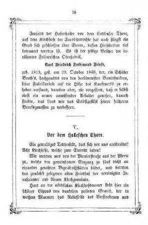 V. Vor dem Halleschen Thore