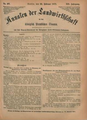 No. 17. Berlin, den 26. Februar 1873. XIII. Jahrgang.