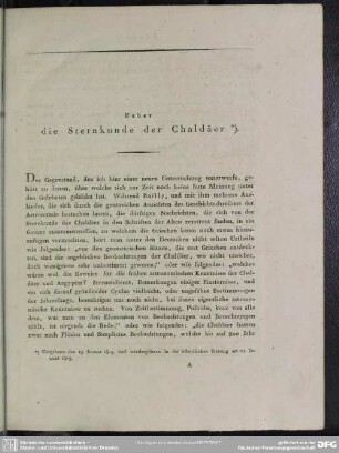 Ueber die Sternkunde der Chaldäer