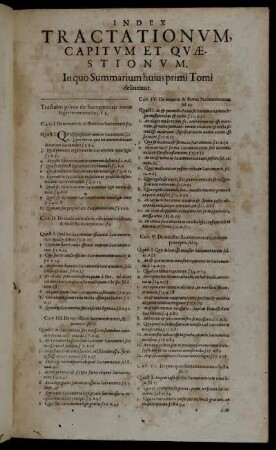 Index Tractationum, Capitum Et Quæstionum.