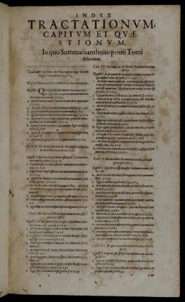 Index Tractationum, Capitum Et Quæstionum.